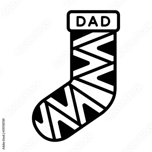 sterilized sock Vector Icon Design, Fathers Day Symbol, Dads Gift Elements Sign, Parents Day Stock illustration, Dads love crazy socks Concept 