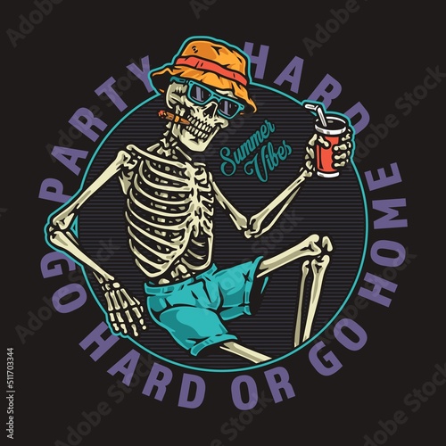 Party goer colorful vintage poster