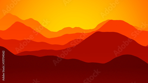 Mountain landscape sunset