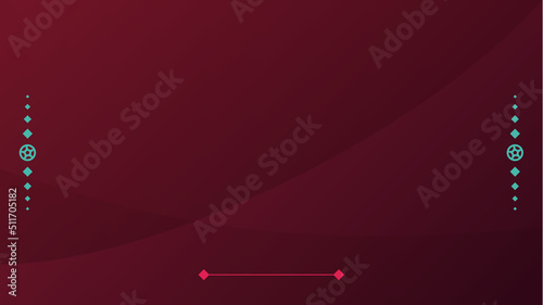 Abstract world football 2022 tournament background. Vector illustration Football Pattern for banner, card, website. burgundy color national flag