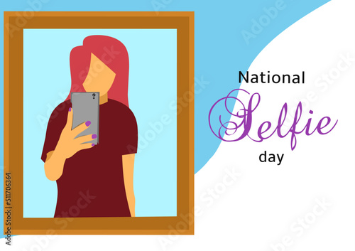 national selfie day on june 21 business brochure flyer banner design horizontal template vector, cover presentation abstract, modern publication poster and flag-banner, layout in rectangle size.