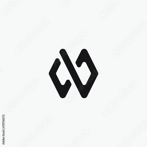 Initial letter CB monogram logo design.