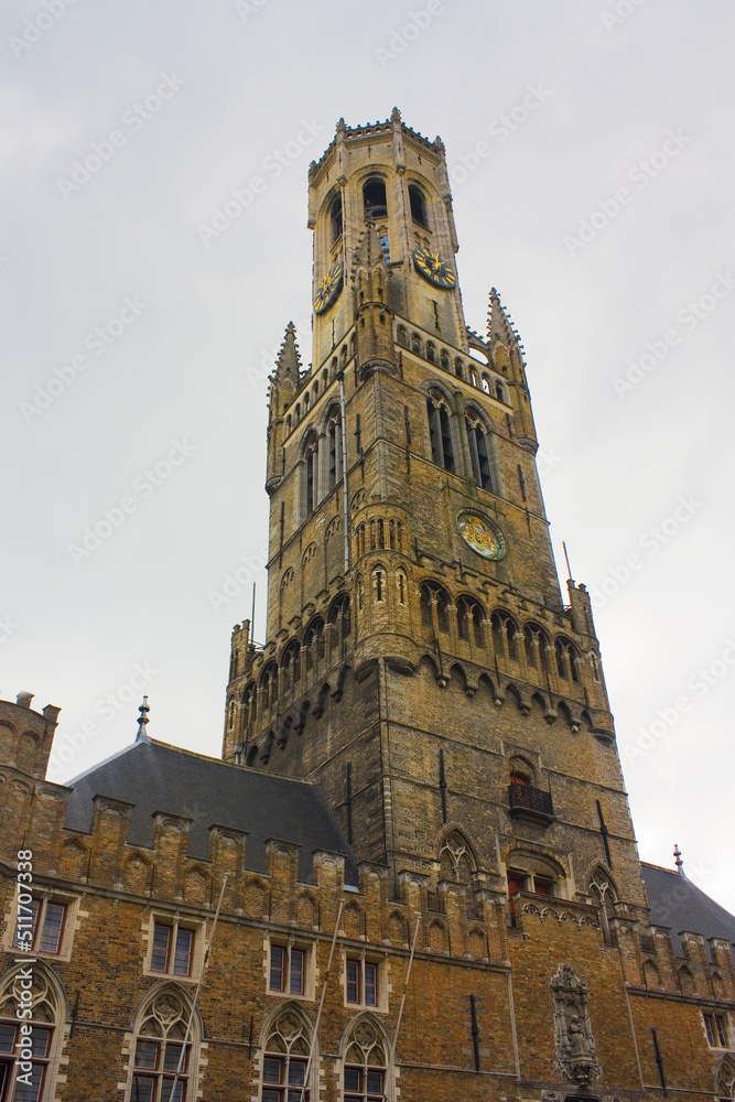 Belfort Tower in Old Town in Brugge, Belgium	

