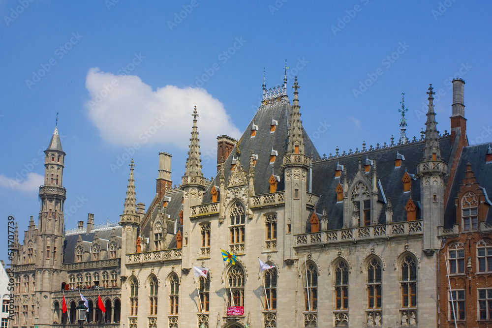 Bruges City Hall or Staduis on Burg Square in Brugge, Belgium
