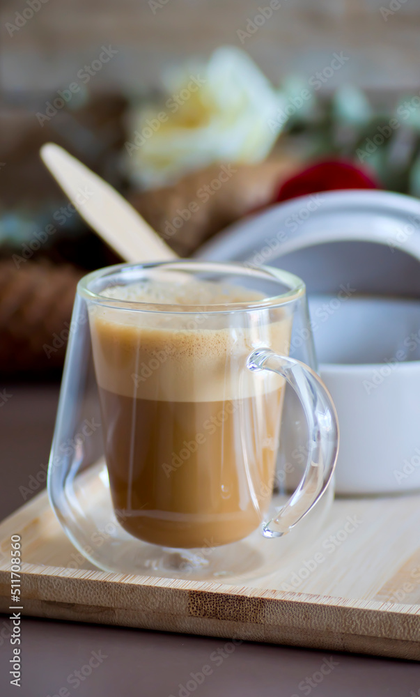 Café con leche con fondo rústico Café con leche con fondo rústico
