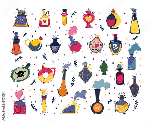 Elixirs and Potions in Bottles