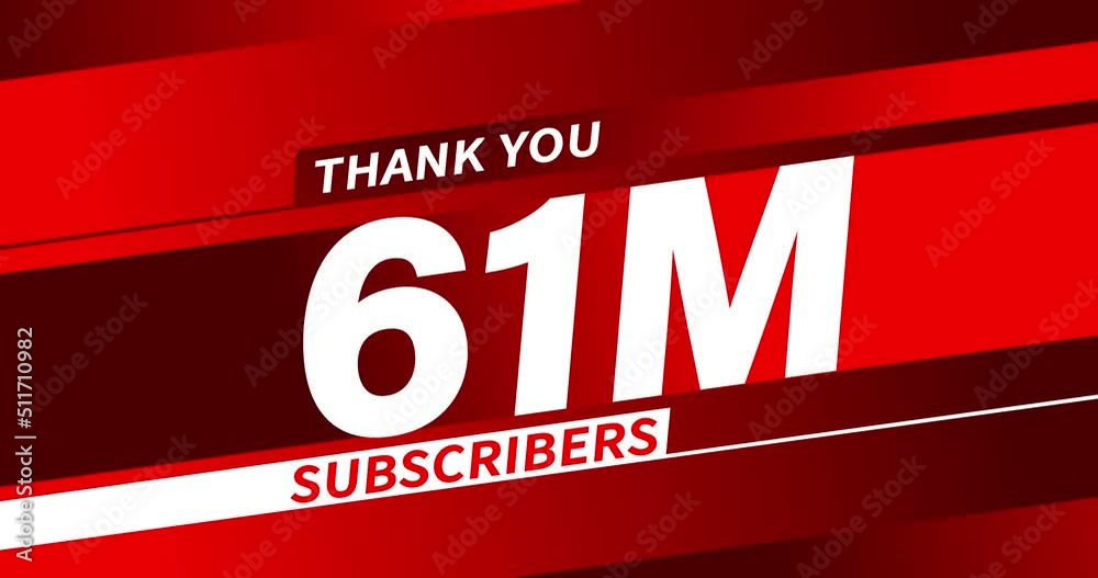Thank you 61 million subscribers, modern animation design Thank you 61 million subscribers, modern animation design