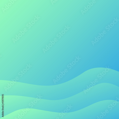 color gradient fluid wawes background template. abstract gradient square template for social media posting, promo business banners and posters. green and blue colors overflowing gradient.