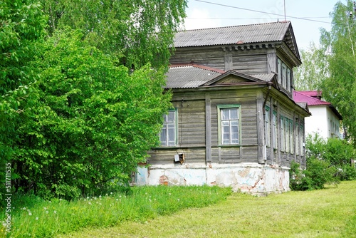 wooden house in the village