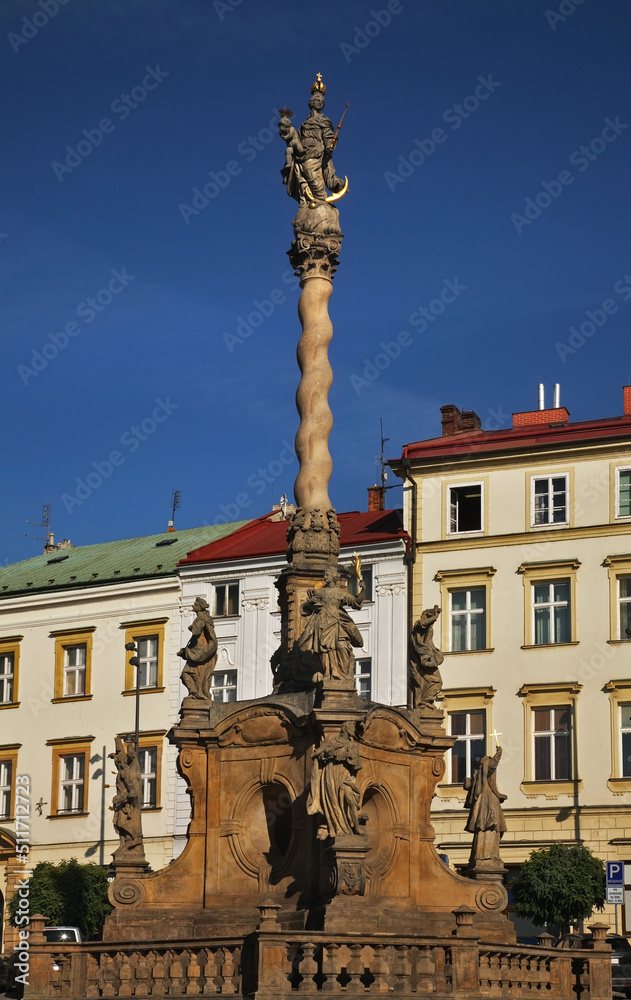 Marian Plague column at Lower square (Dolni namesti) in Olomouc. Moravia. Czech Republic