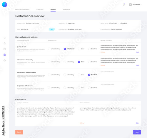 Manage employee UI design Template

