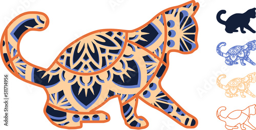 
Mandala design. This design consists of several layers. You can change the color and size of the design. Cut each layer and glue together.

