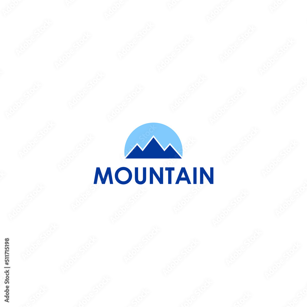simple mountain with half circle logo vector simple mountain with half circle logo vector