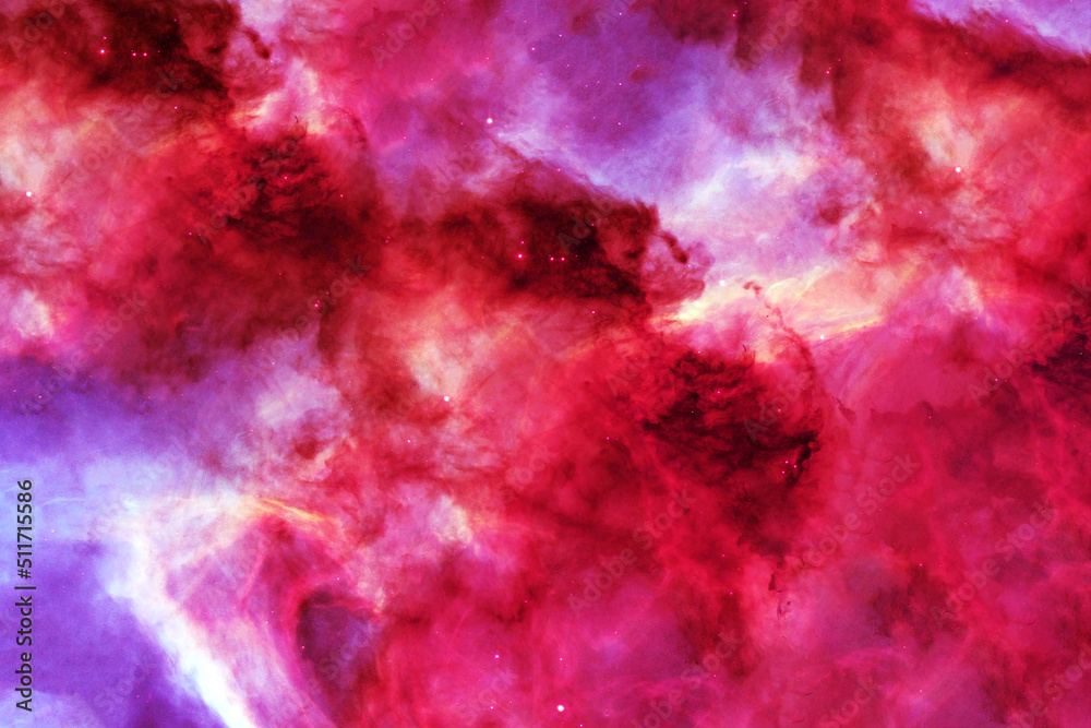 Beautiful red space nebula. Elements of this image furnished by NASA