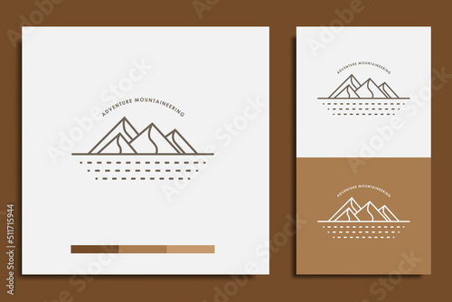 Fototapeta Naklejka Na Ścianę i Meble -  logo design template, with simple mountain adventure icon
