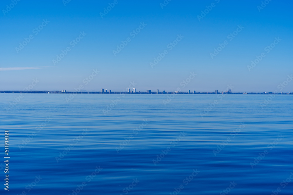 Skyline of city of Tampa and Tampa Bay