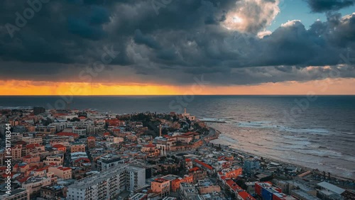 Israel, Jaffa / Yaffo, rainy day, sunset photo