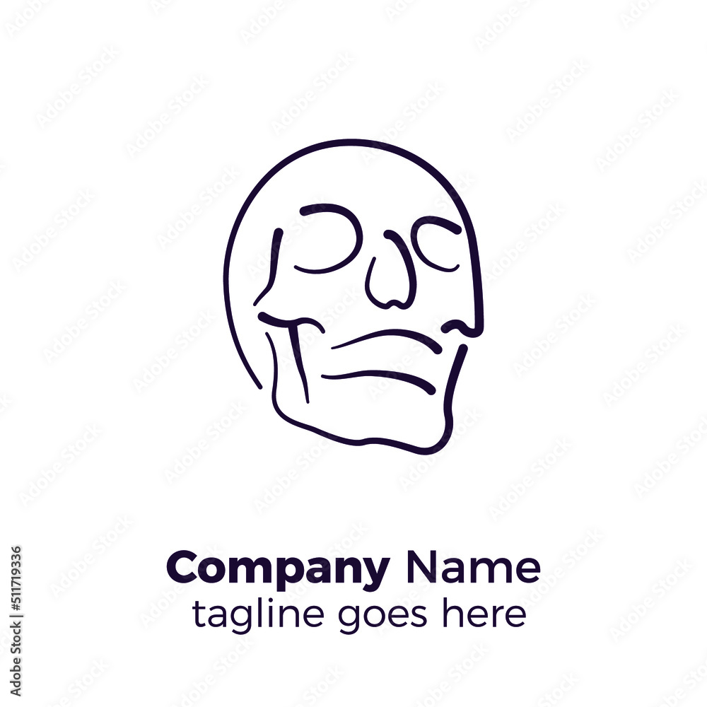 skeleton skull simple logo design icon vector illustration line skeleton skull simple logo design icon vector illustration line