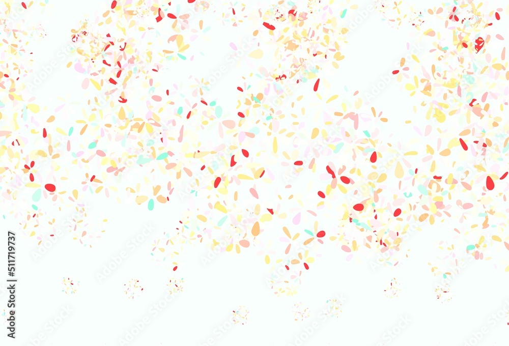 Light Green, Red vector doodle texture with leaves.