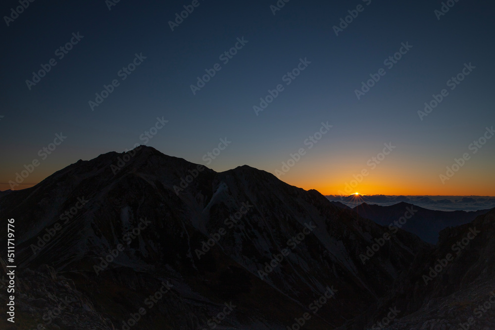 sunset in the mountains