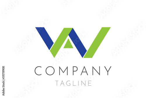 Free Download Initial Letter VAW WA Logo Icon Design Template Elements. Minimalist Abstract Initial letter WA logo. - GFXLoad