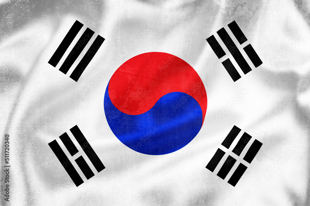 Grunge 3D illustration of South Korea flag