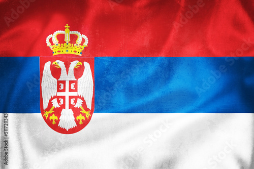 Grunge 3D illustration of Serbia flag photo