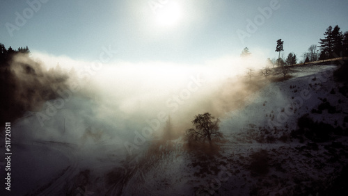 Mystische Stimmung im Winter im Schwarzwald, in der Nähe von Waldkirch