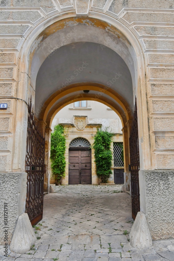 The entrance in an of house in Galatina, an old village in the province of Lecce in Italy.