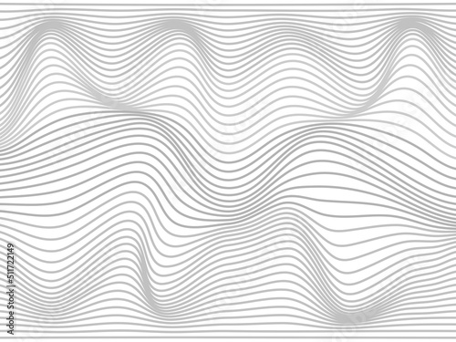 Warped gray lines on the white background.Gray lines made for wallpaper.