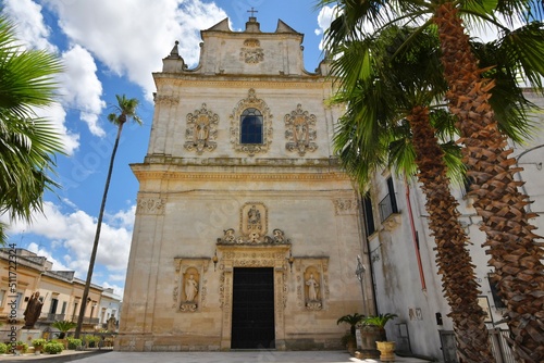 Fotografija The facade of a church in Galatina, an old village in the province of Lecce in Italy