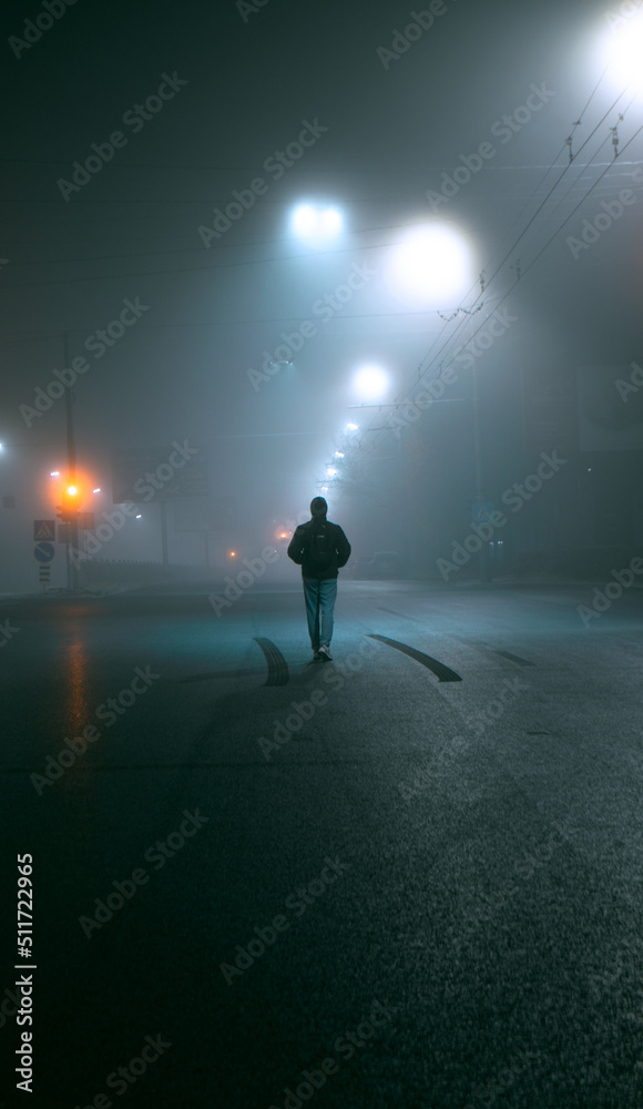 silhouette of a person in the fog silhouette of a person in the fog