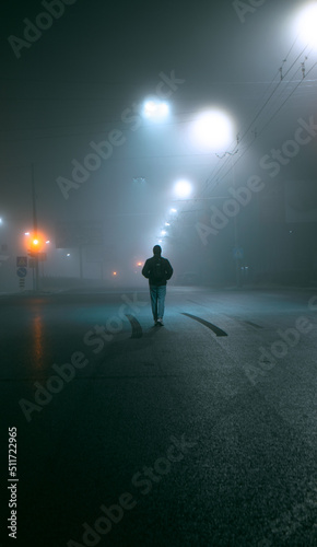 silhouette of a person in the fog © Roman