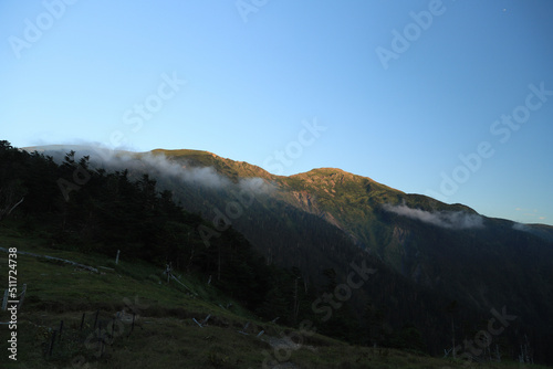 mountains in the morning