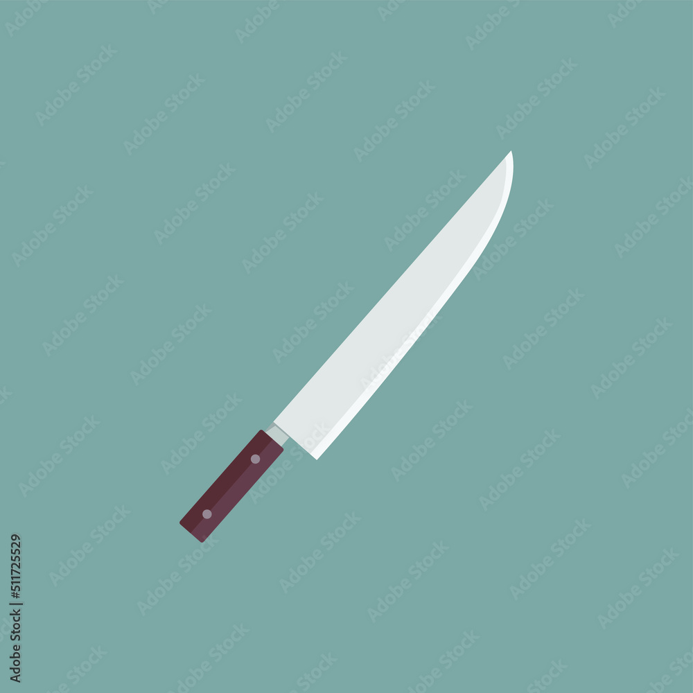 flat cartoon style kithen knife flat cartoon style kithen knife
