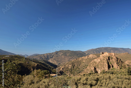 Landscape of the Sierra Nevada near the town of Lajaron in Spain