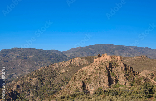 Landscape of the Sierra Nevada near the town of Lajaron in Spain