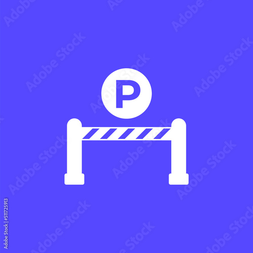 Parking gate icon, vector sign