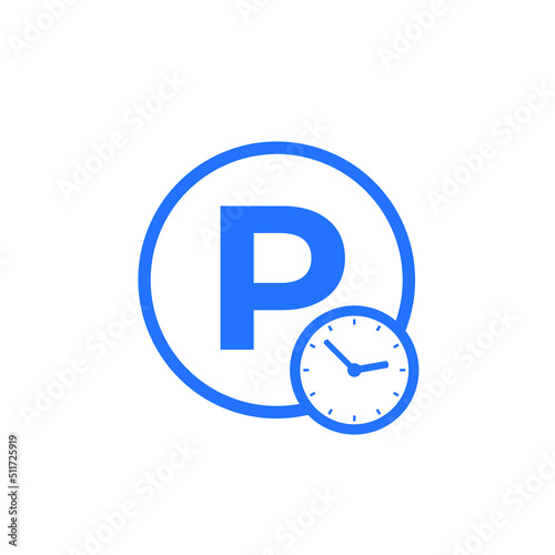 parking time icon on white