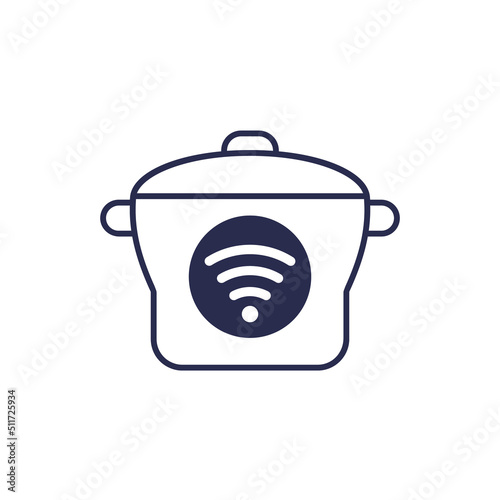 smart cooker or steamer icon on white