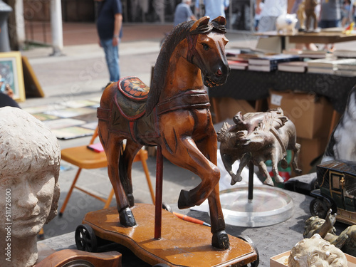 Wallpaper Mural Flea market. Vintage wooden horse on wheels. Torontodigital.ca