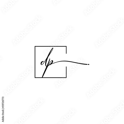 DP signature square logo initial concept with high quality logo design photo