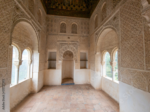 A walk on inside the magnificent Alhambra in Granada, Andalucia, Spain