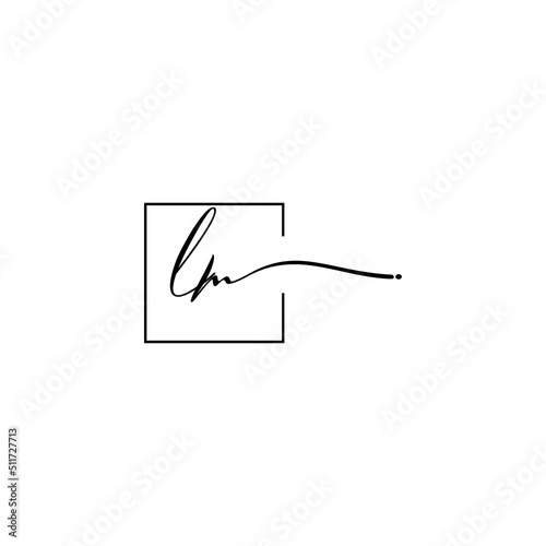 LM signature square logo initial concept with high quality logo design