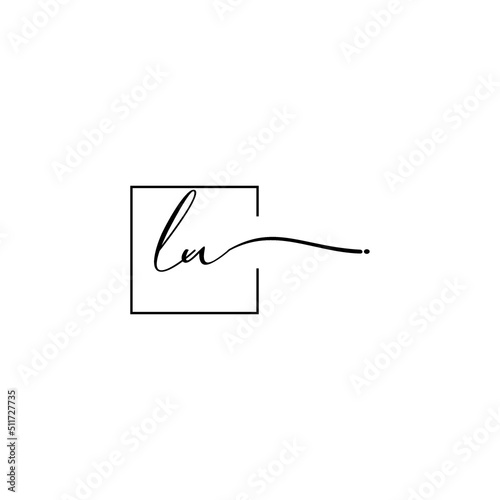 LU signature square logo initial concept with high quality logo design photo