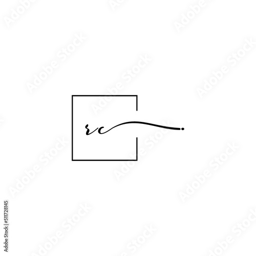 RC signature square logo initial concept with high quality logo design