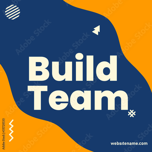 Orange, and dark blue social media templates. Design with liquid form.