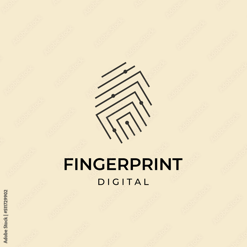Digital fingerprint logo Vector illustration design