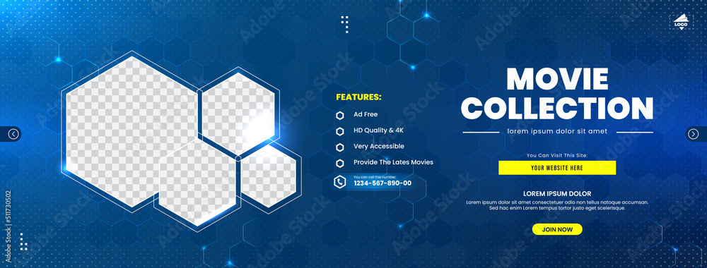 Social media cover template movie collection Stock Vector Adobe Stock Social media cover template movie collection Stock Vector Adobe Stock