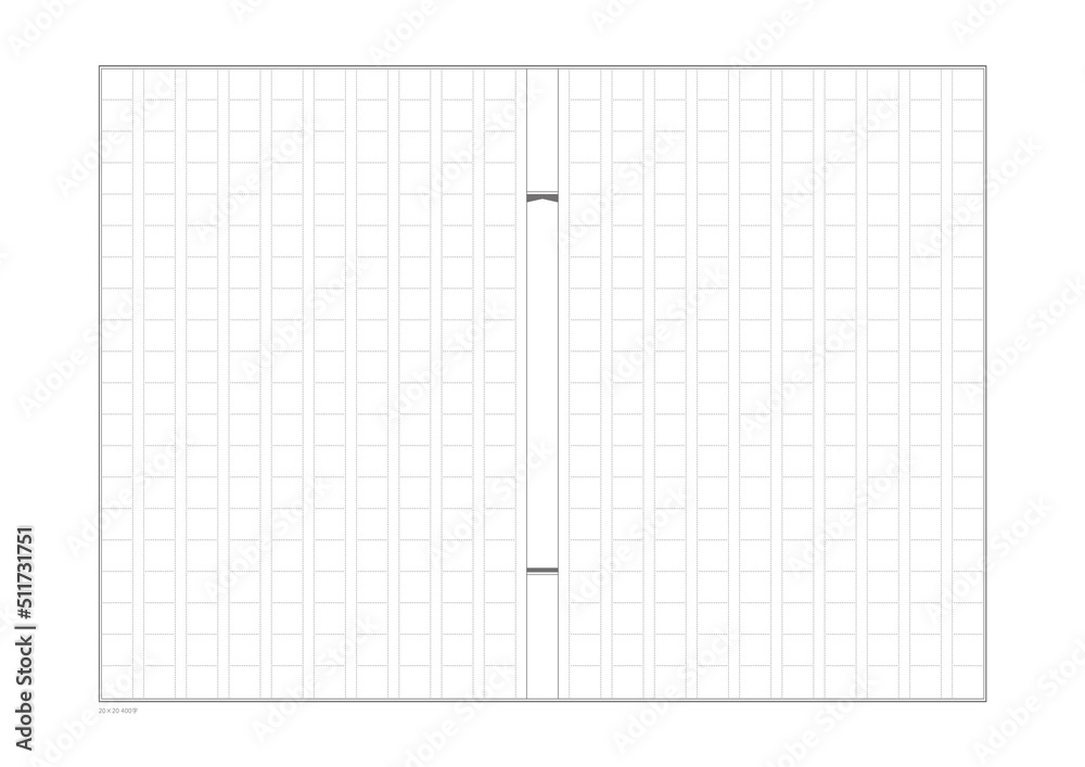 文字数表記のある400字詰めの薄い黒色の縦書きの原稿用紙 便せんのテンプレート 字 段 比率 Stock ベクター Adobe Stock